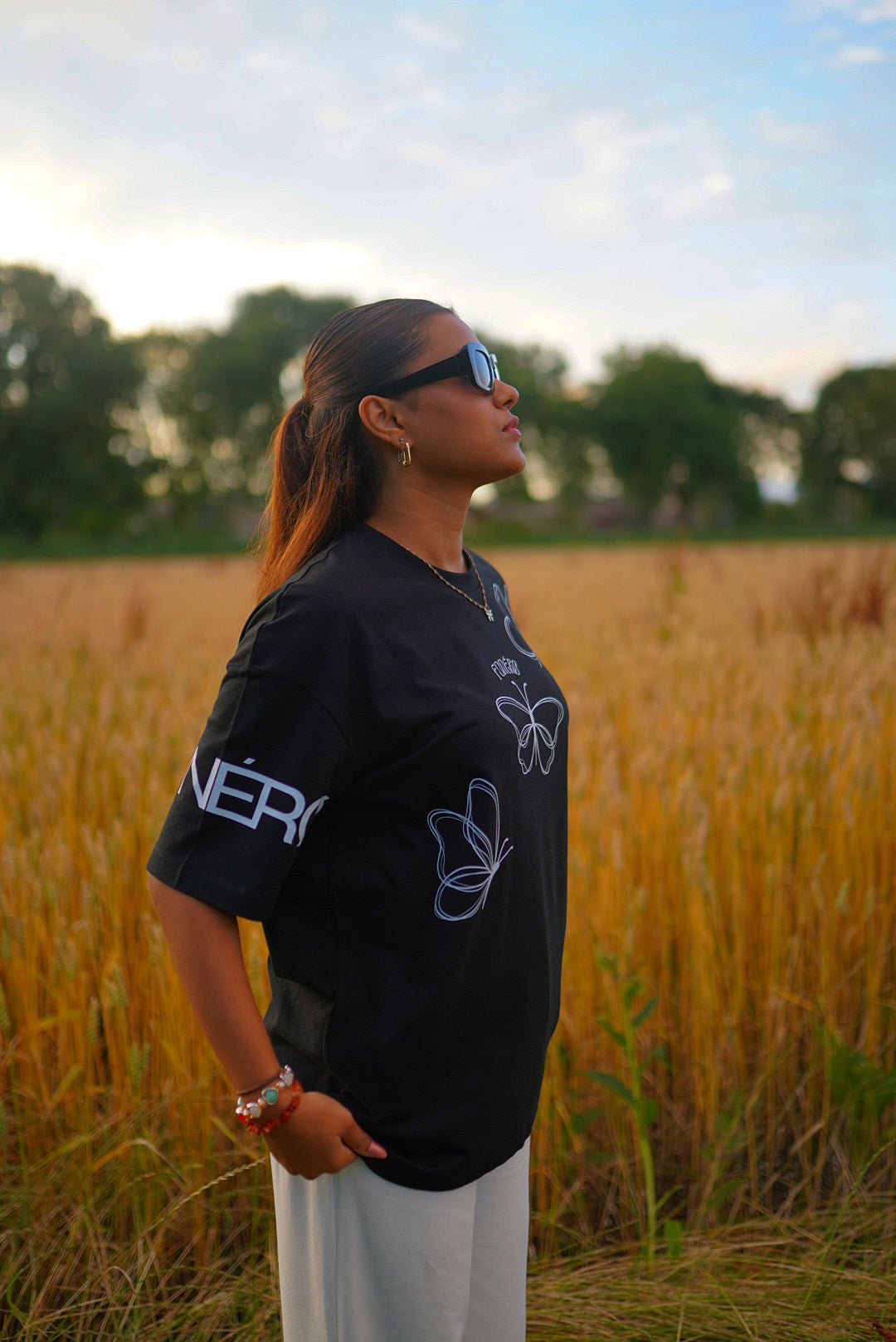 3 Butterfly Tee | Zwart