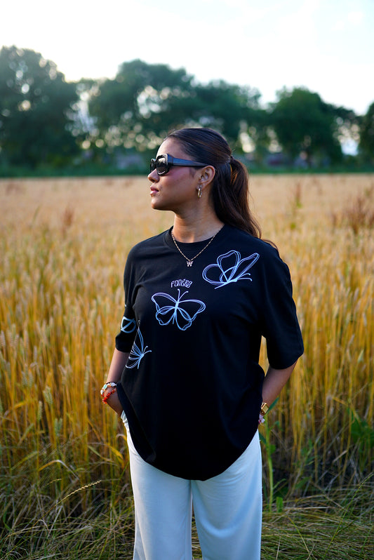 3 Butterfly Tee | Zwart